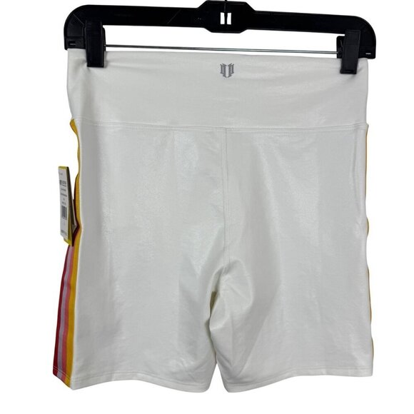 EleVen by Venus Williams NEW Candy Dreams Biker White Foil Women Lrg Activewear - Picture 4 of 10